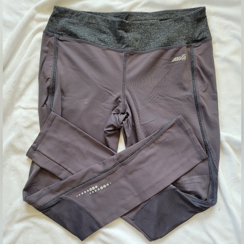 Avia Active grey athletic pants w/ non see through mesh detail M - Picture 2 of 6
